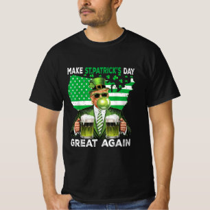 T-shirt Drôle Trump St Patricks Day Shamrock Trump 45 47