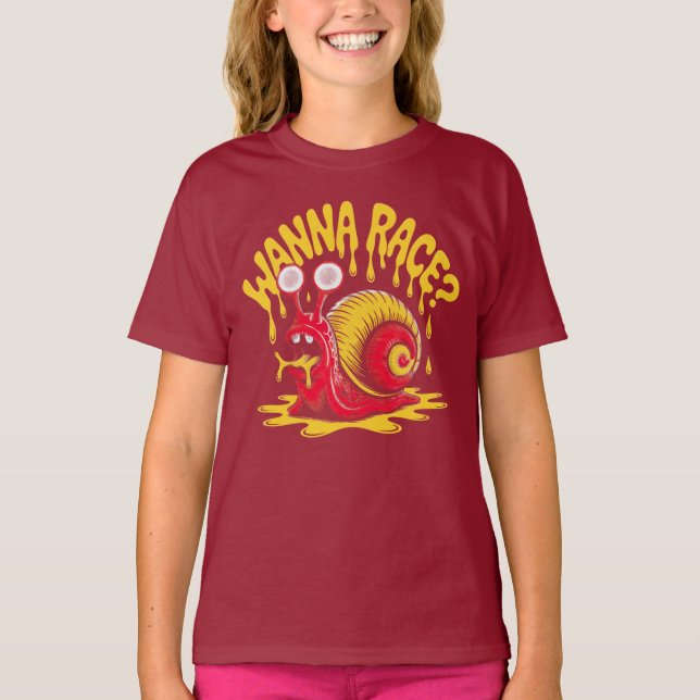 T-shirt drôle "Tu veux faire la course?" pour enfa (Devant)