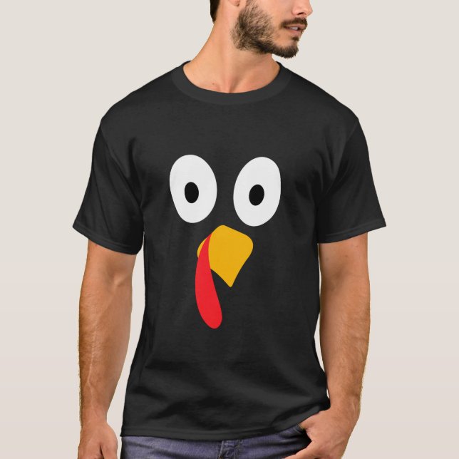 T-shirt Drôle Turquie face Thanksgiving Day Costume Harves (Devant)