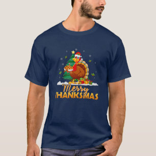 T-shirt Drôle Turquie Père Noël Joyeux Thanksmas Noël Merc