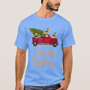 T-shirt Drôle Turtle Driving Christmas Tree Truck Turtle C