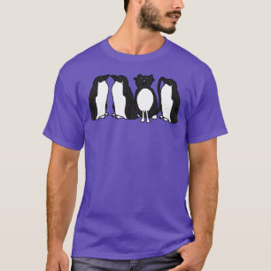 T-shirt Drôle Tuxedo Chat et Penguins