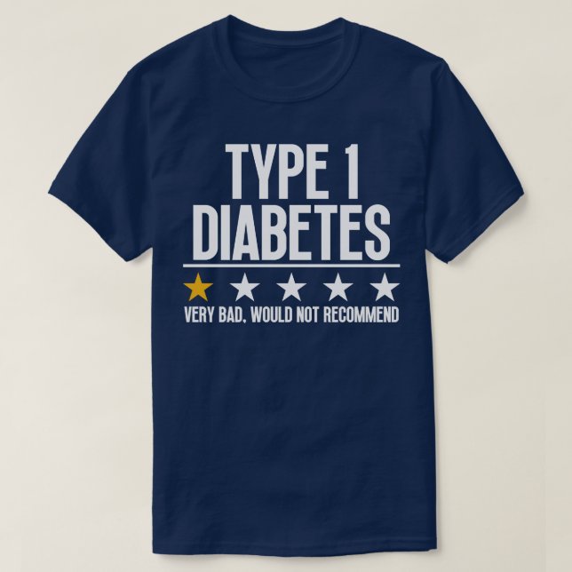 T-shirt Drôle Type 1 Diabète 2 (Design devant)