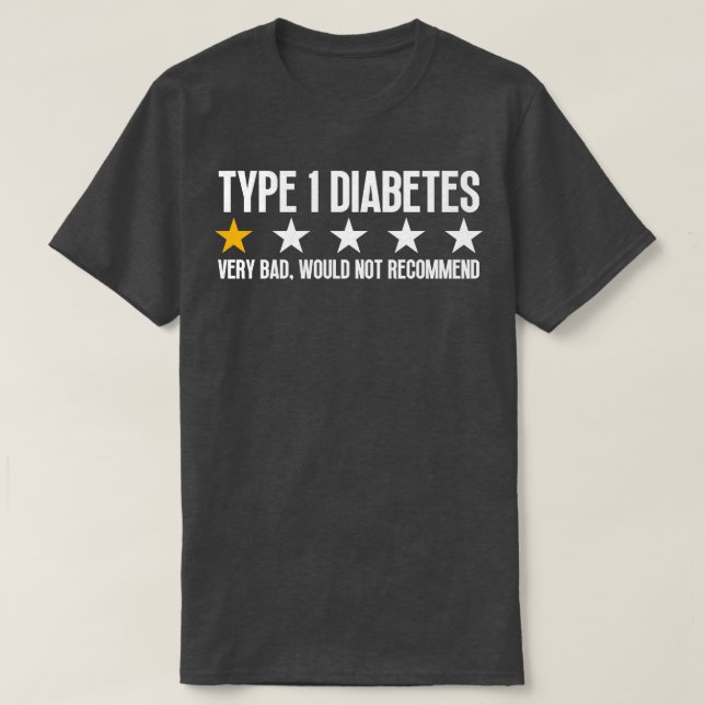 T-shirt Drôle Type 1 Diabète 6 (Design devant)