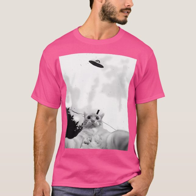 T-shirt Drôle Ufo Chat (Devant)