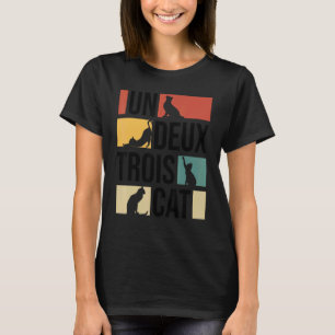 T-shirt Drôle Un Deux Trois Cadeau Chat Kitty Cool Amateur