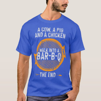 T-shirt Drôle Une Vache Un Cochon Un Poulet Marcher Dans U