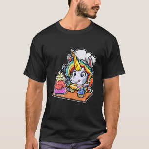 T-shirt Drôle Unicorn Cuisson Cupcake Baker Cuisine de gât