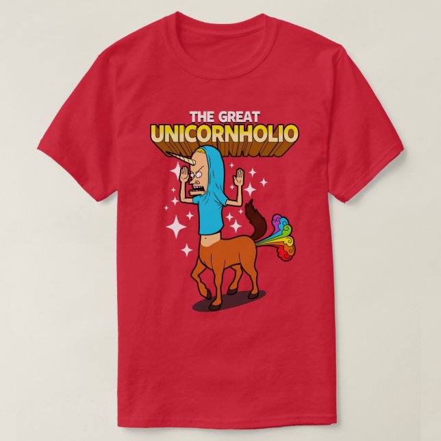 T-shirt Drôle Unicorn Farting Rainbow Retro 90s toon (Design devant)