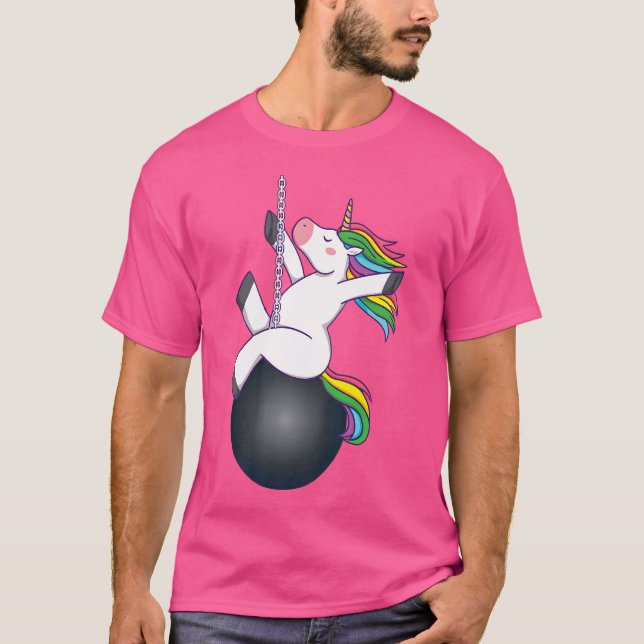 T-shirt Drôle Unicorne Wrecking Ball Dire (Devant)