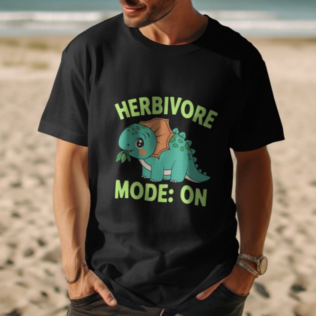 T-shirt Drôle Végétalien Dinosaure Herbivore Mode Activé M (Créateur téléchargé)