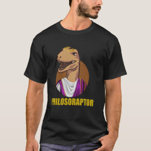 T-shirt Drôle Velociraptor Dino Mème Philosophie Dinosaure