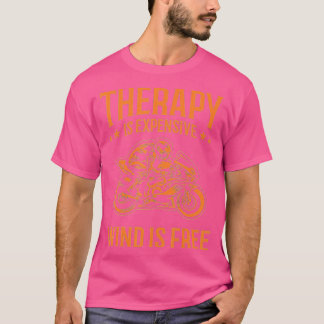 T-shirt Drôle Vent Thérapie Moto Cadeau Hommes Femmes Vélo