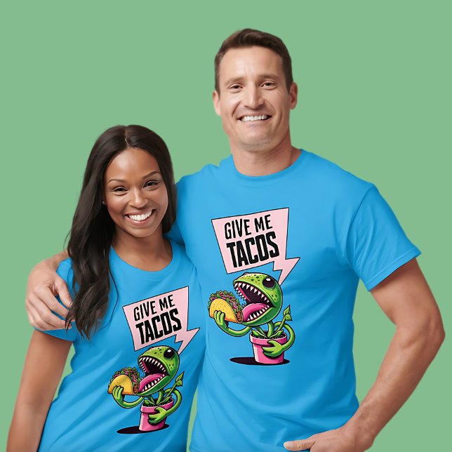 T-shirt Drôle Vénus Piège Volant Manger Taco (Funny Venus Fly Trap Eating Taco T-Shirt)