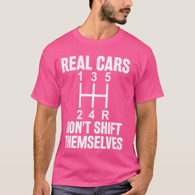 T-shirt Drôle Véritable Voitures Ne Pas Se Déplacer manuel (Devant)