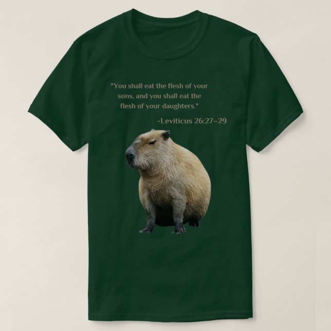 T-shirt Drôle Versets de la Bible Capybara (Design devant)