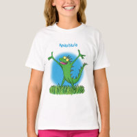 Drôle vert souriant animé lézard d'iguane