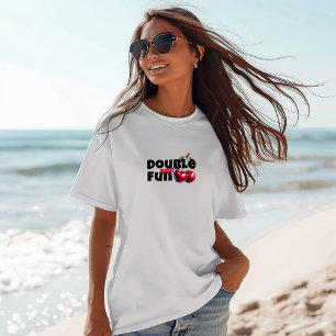T-shirt Drôle vibe cerise rouge blanc slogan fête des mère