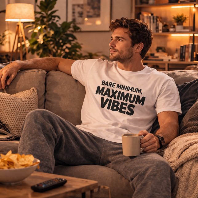 T-shirt drôle "Vibes maximales, minimum vital" (Créateur téléchargé)