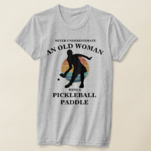 T-shirt Drôle Vielle Femme Pickleball Joueur de paddle Ret