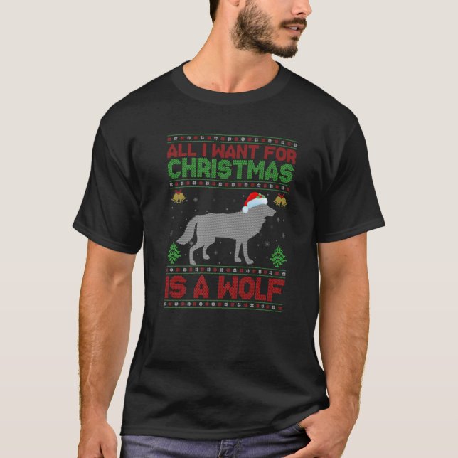 T-shirt Drôle, Vilain Tout Ce Que Je Veux Pour Noël Est Un (Devant)
