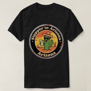 T-shirt Drôle Vintage Arizona Sippin Cactus