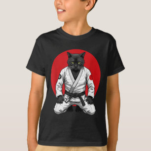 T-shirt Drôle Vintage Chat Noir Brésilien Jiu-Jitsu Rétro