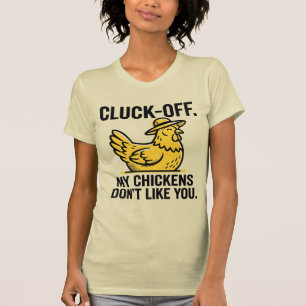 T-shirt Drôle Vintage Cluk Off Amateur de Poulet Minimalis
