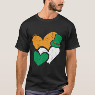 T-shirt Drôle Vintage Coeurs mignons Jour de la Saint Patr