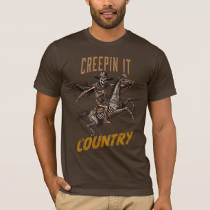 T-shirt Drôle Vintage Creepin It Country Halloween
