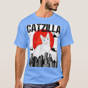 T-shirt Drôle Vintage Japonais Catzilla Japonais Bobtail C