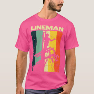 T-shirt Drôle Vintage Lineman Designs Hommes Femmes Électr