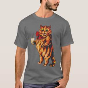 T-shirt Drôle Vintage rayé Cocktail Party Boozer Chat