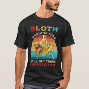 T-shirt Drôle Vintage Retro Sloth Coureur Team Cadeau