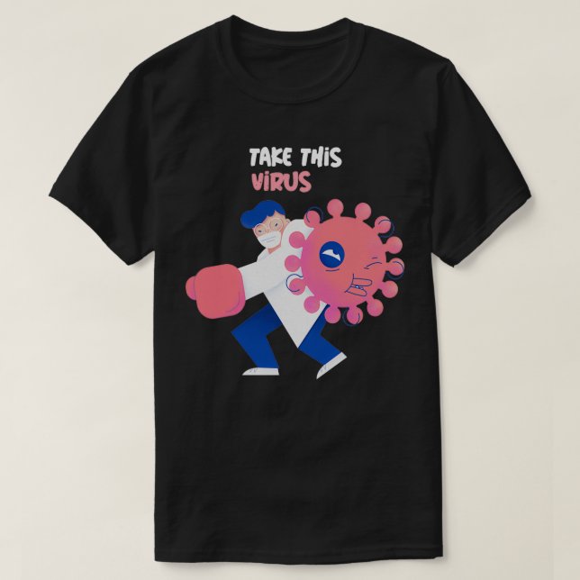 T-shirt Drôle Virologie Docteur de combat Virus (Design devant)