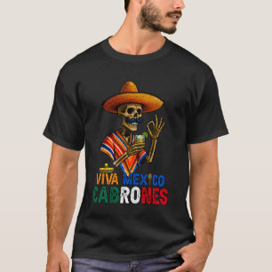 T-shirt Drôle Viva Mexique Cabrones Fête de l'Indépendance