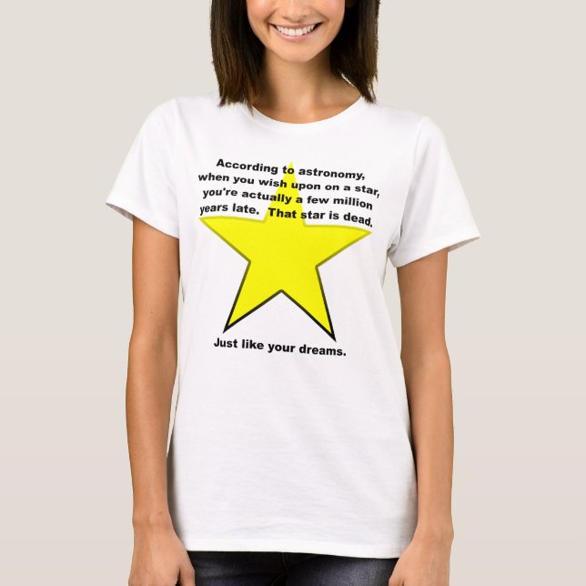 T-shirt drôle "Vœu sur une étoile" (Devant)