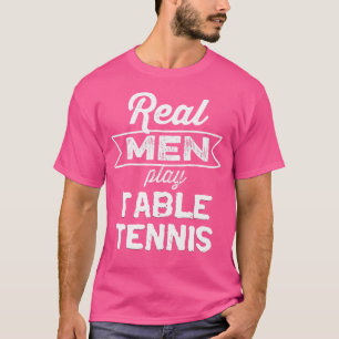 T-shirt Drôle Vrai Hommes Jouer Table Tennis Grunge Ping P