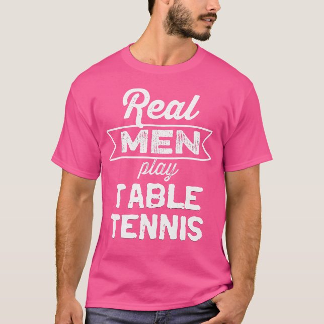 T-shirt Drôle Vrai Hommes Jouer Table Tennis Grunge Ping P (Devant)