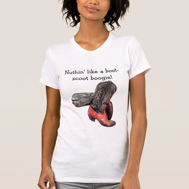 T-shirt Drôle Western Cowboy Boot Scoot (Devant)