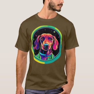 T-shirt Drôle Wiener Chien Dachshund Chiens Cosmiques Spac