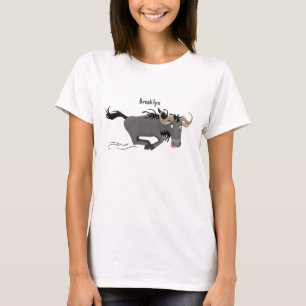 T-shirt Drôle wildebeest tourner dessin animé illustration