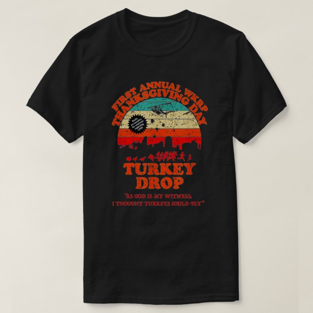 T-shirt Drôle Wkrp Turquie tomber Turquie Thanksgiving Tur (Design devant)