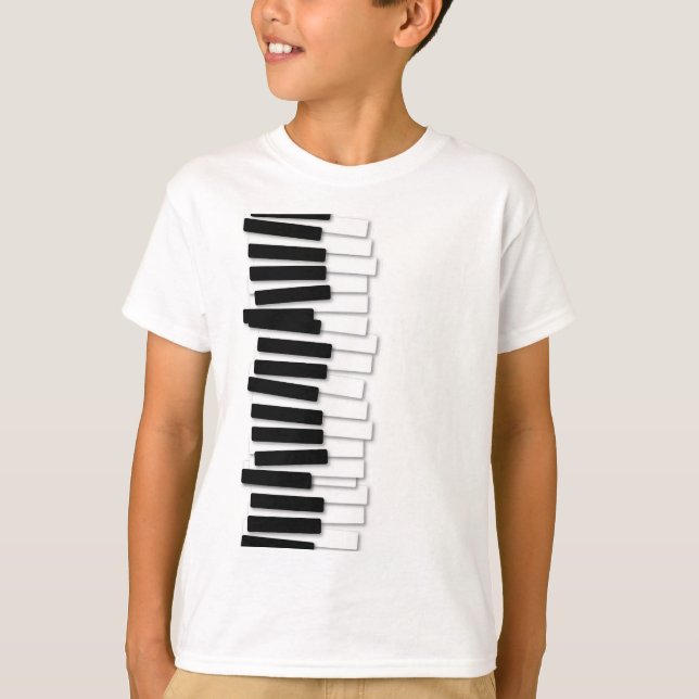 T-shirt Drôle Wobbly Piano Clavier - Pianiste & Musicien (Devant)