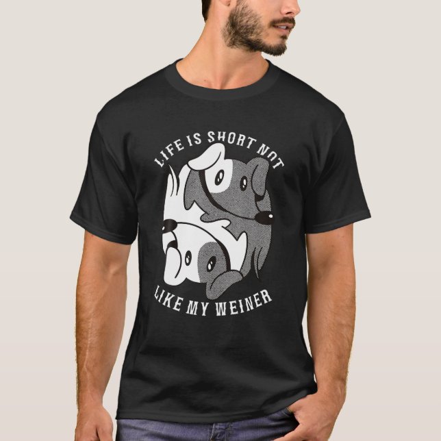T-shirt Drôle Ying Yang Chig Dachshund Citation (Devant)