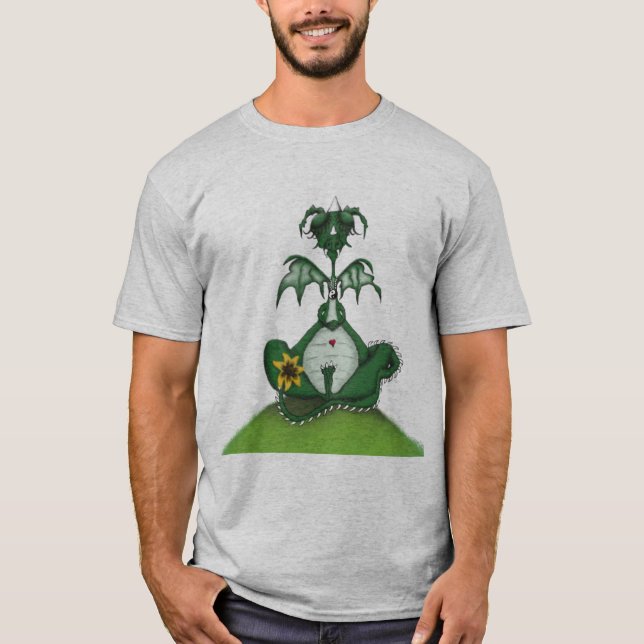 T-shirt Drôle Yogi Dragon Peinture (Devant)