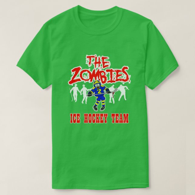 T-shirt Drôle Zombie à l'équipe de sport de hockey pour Zo (Design devant)
