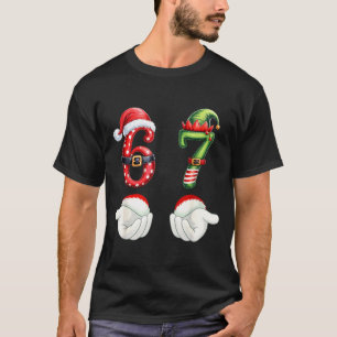 T-shirt Drôles 67 Pyjamas de Noël Six Sept Mème 6 7 Elf