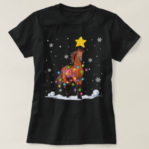 T-shirt Drôles Animaux Cheval Noël Amoureux Arbre de Noël