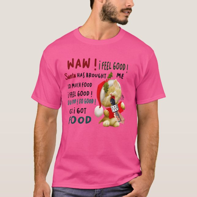 T-shirt drôles chats de noël rétro (Devant)